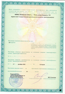 Лицензия или сертификат