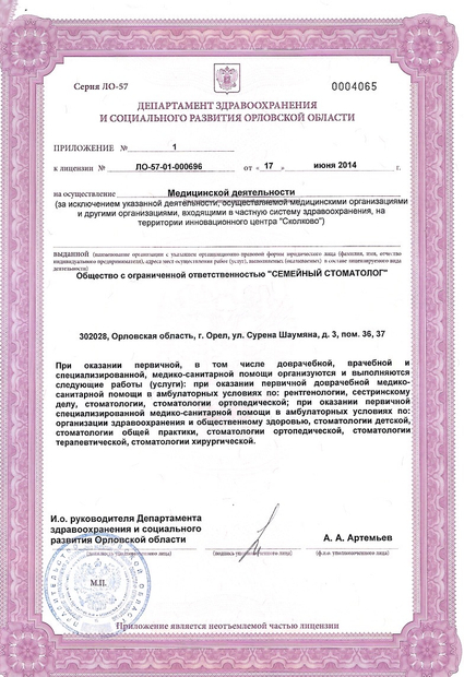 Лицензия или сертификат