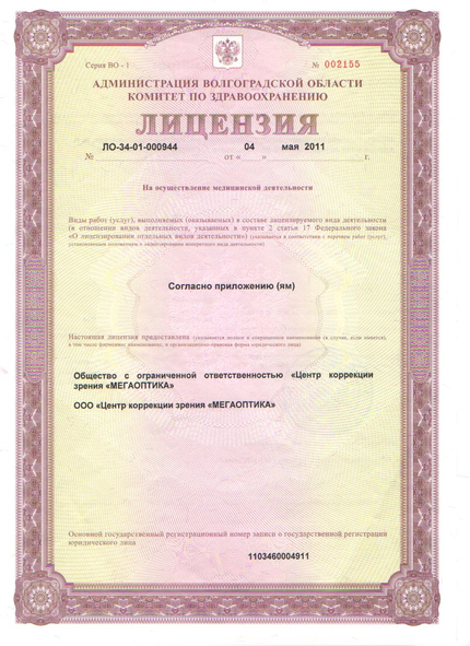 Лицензия или сертификат