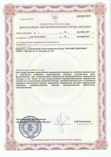 Лицензия или сертификат