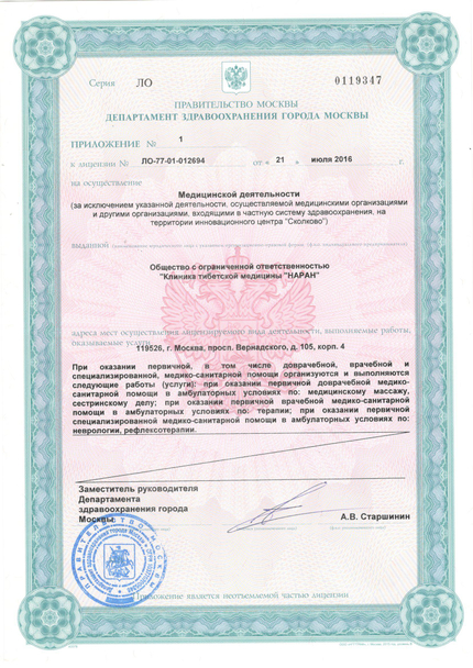 Лицензия или сертификат