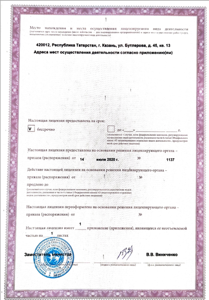 Лицензия или сертификат