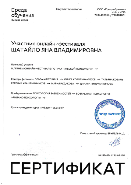 Лицензия или сертификат