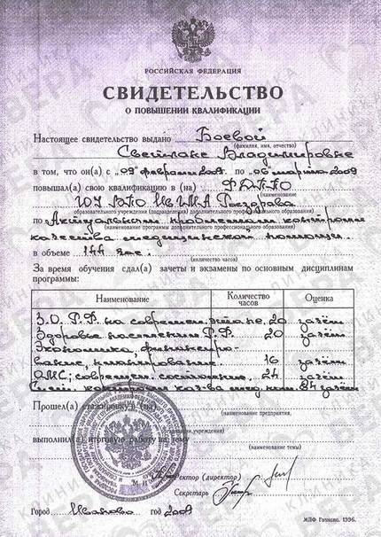 Лицензия или сертификат