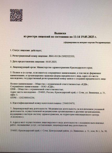 Лицензия или сертификат