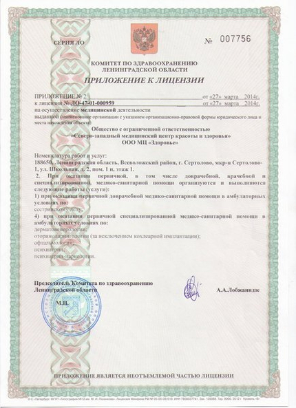 Лицензия или сертификат