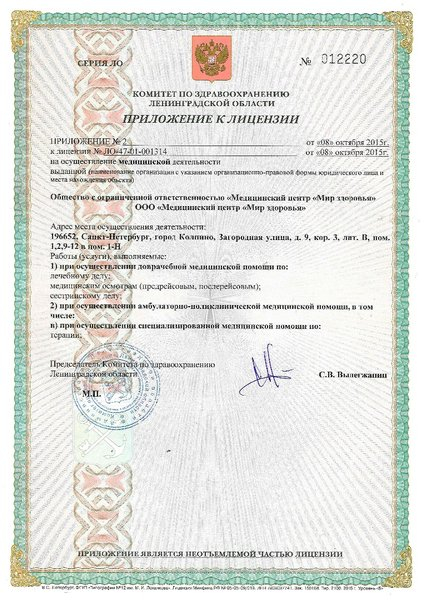 Лицензия или сертификат
