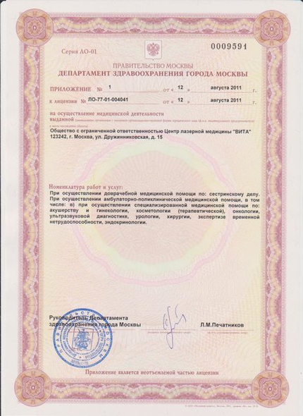 Лицензия или сертификат