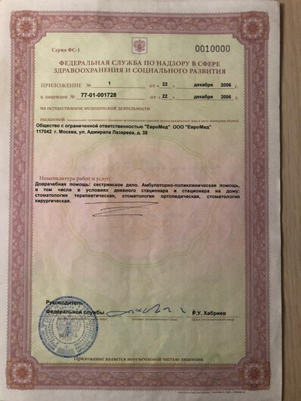 Лицензия или сертификат