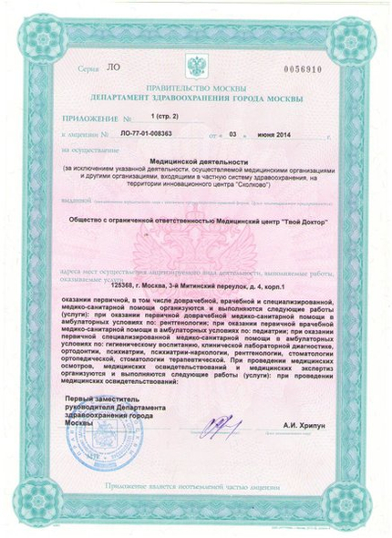 Лицензия или сертификат